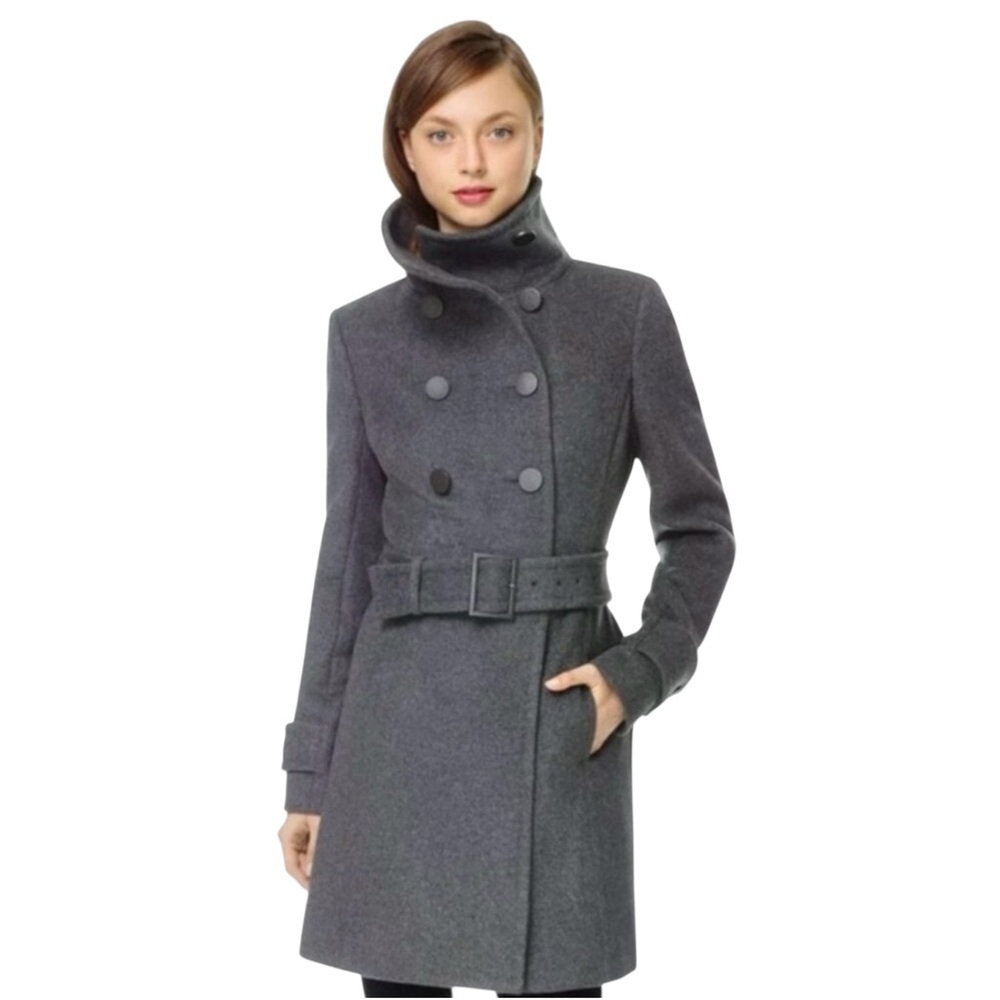 Aritzia Babaton Bromley Cashmere Wool Pea Coat Jacket Shawl Collar Cozy Military